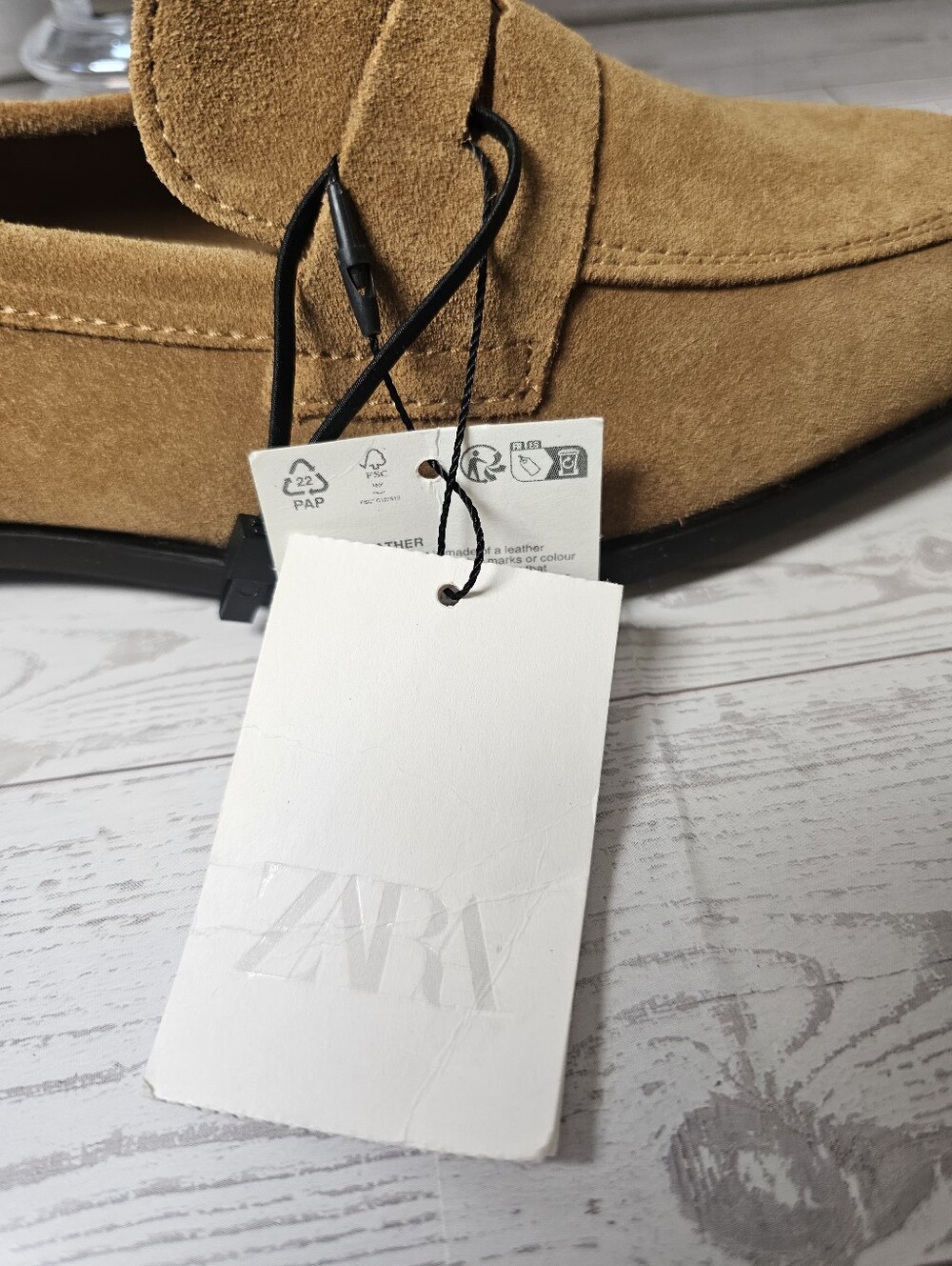 ZARA Women's Suede Penny Loafers Tan Brown Size 10 NEW With Tags - Picture 3 of 10
